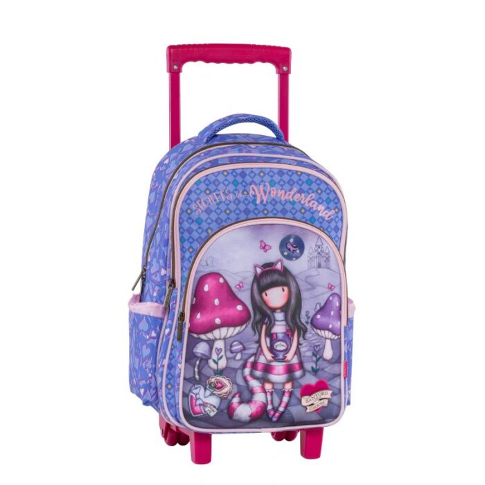 ΣΧΟΛΙΚΗ ΤΣΑΝΤΑ TROLLEY SANTORO GORJUSS - CHESHIRE CAT (LILA) 237252 ...